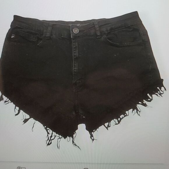 Kan can black distressed jean shorts size 29 - Picture 2 of 11